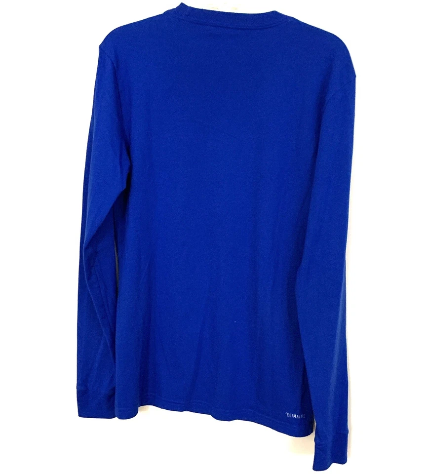 Adidas T-shirt Size XS Women's KU University of Kansas Jayhawks Blue L/S W1 - Image 3 of 4