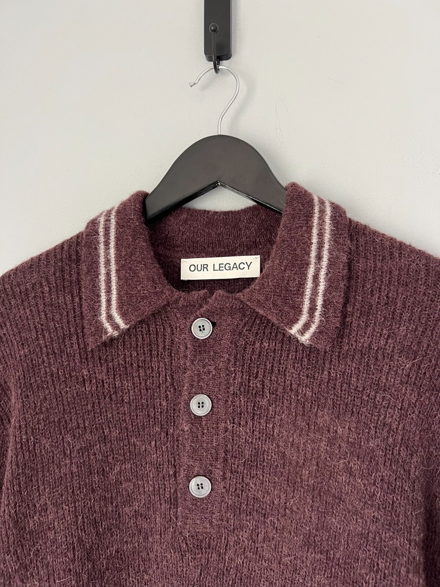 Our Legacy Traditional Polo - Fuzzy Alpaca Eggplant - Size