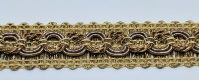 10  YARDS 3/4'' Braided Gimp Border Trim  - Home Decor - Gold, Green, Oakwood