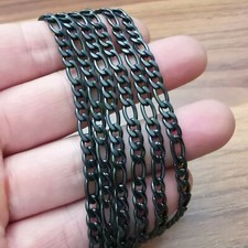 Lot 5meter in bulk 4.5MM black stainless steel NK Chain Figaro Chain finding DIY