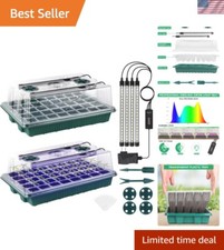 Durable Seed Starter Kit with 80 Cells, Grow Light & Efficient Drainage System