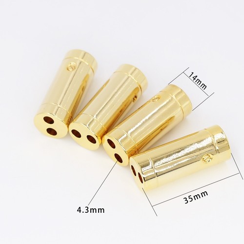 4 pcs chrome Plated Speaker Cable Audio Cable Wire Pants Boots Y splitter 1 to 2 - Afbeelding 9 van 12