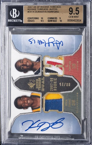 2007-08 SP RC THREADS AUTO DUAL KEVIN DURANT/AL HORFORD RC /15 BGS 9.5 AUTO 10
