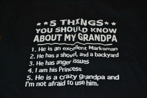 B0- 5 Things You Should Know About My Grandpa T-Shirt Size Youth Small - Picture 2 of 3