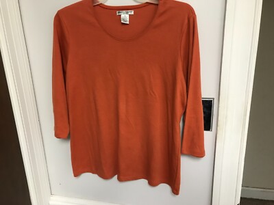 REBECCA MALONE TOPS 1X ORANGE HALF SLEEVE