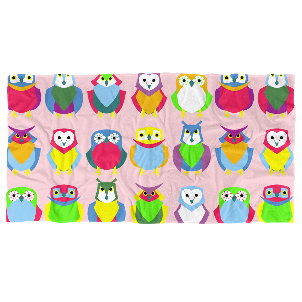 Oversized 30x60 Inch Owls Beach Towel