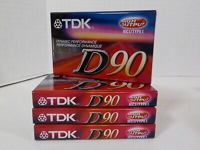 TDK D90 Blank Audio Cassette Tapes IECI/Type I Lot of 4 sealed 