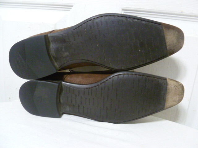 SAOLA SCARPE ELEGANTI DERBY SANTONI UOMO PELLE MARRONE INVECCHIATO MISURA 61 2