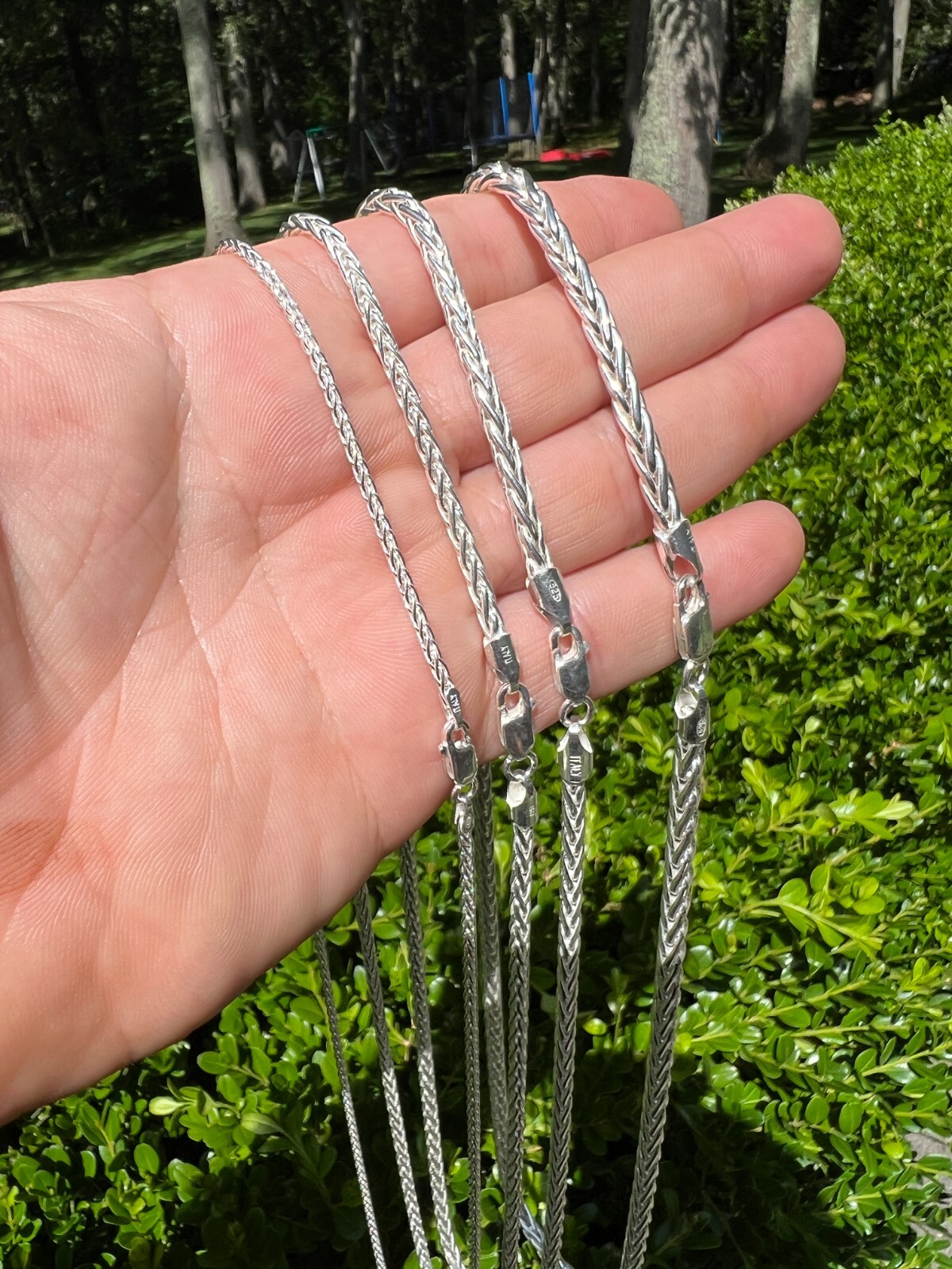 Mens Silver Chain Necklace 2mm Silver Chain Silver 