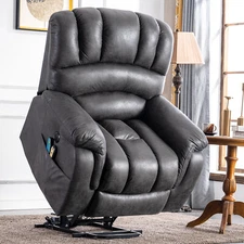 Power Lift Recliner Chair with Massage for Elderly Big Tall, Extended Footrest