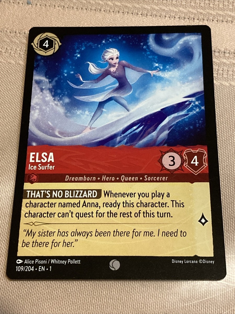 Disney Lorcana Elsa Ice Surfer Ruby Non Foil Common #109/204