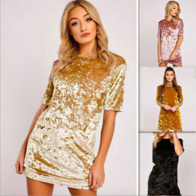 Women's Soft Midi T-Shirt Dress Solid Bodycon Short Sleeve Crew Neck Basic M L