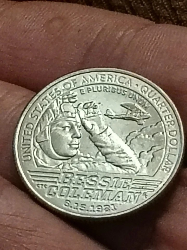 2023-P Bessie Coleman quarter multiple Errors die chips, IN Cod We Trust, - Image 3 of 3