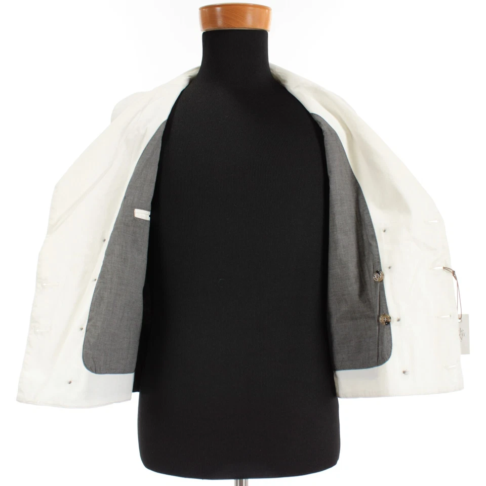 Chaleco/abrigo cintura doble botonadura Eleventy nuevo con etiquetas talla mediana en mezcla de algodón marfil Foto 4 de 4