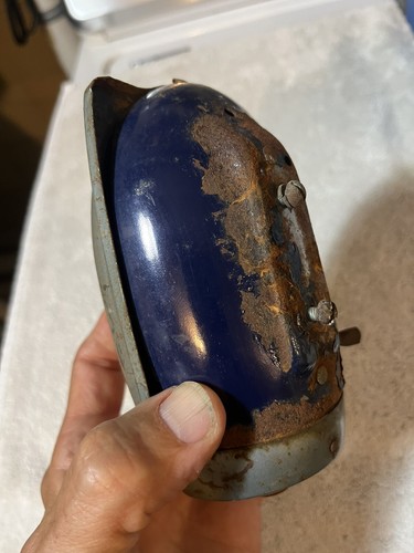 Very Rare Delta Super Rocket Ray Bike Bicycle Headlight Original Paint Blue Gray - Picture 4 of 14