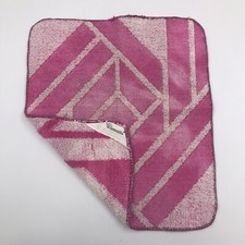 Vintage Wamsutta Primrose Bordier Pink Washcloth 12 in x 10 1/2 in Made in USA