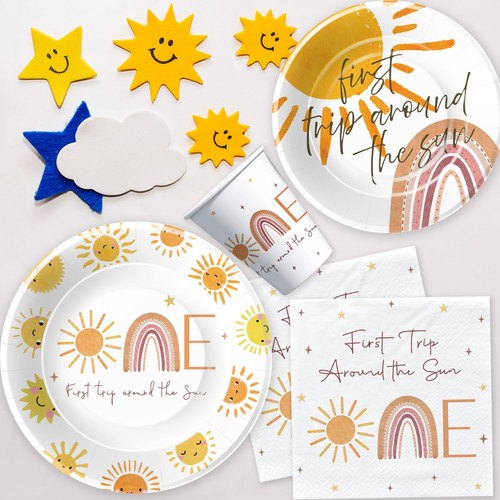 Xigejob First Trip Around The Sun Birthday Party Supplies - Boho Sunshine 1st... - Picture 3 of 7