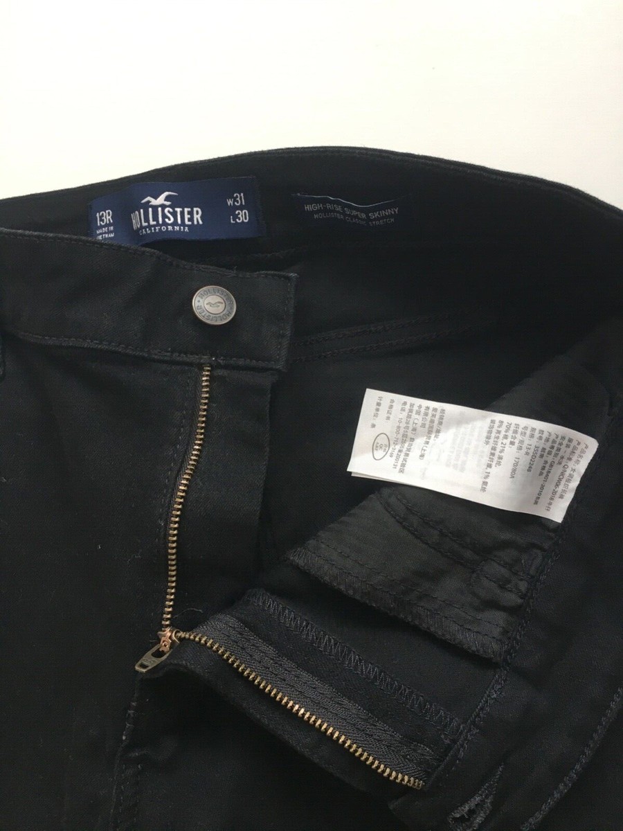Hollister Womens Black High Rise Super Skinny Denim Jean