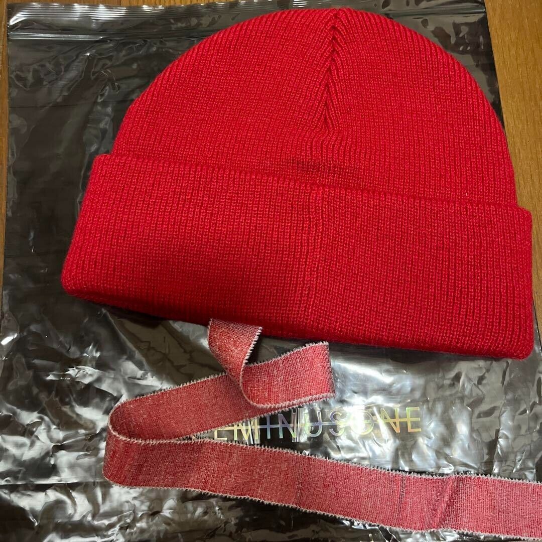 PEACEMINUSONE PMO Beanie Knitted Hat G-DRAGON Red Rare PEACEMINUSONE PMO Beanie Knitted Hat G-DRAGON Red Rare