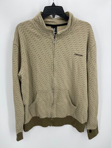 Globe Jacket Mens XL Brown Logo Print Full Zip Track Activewear Athleisure