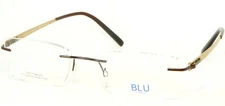 NEW BLU 116 COL. 04 BROWN TITANIUM EYEGLASSES GLASSES RIMLESS SOHO 50-18-140mm