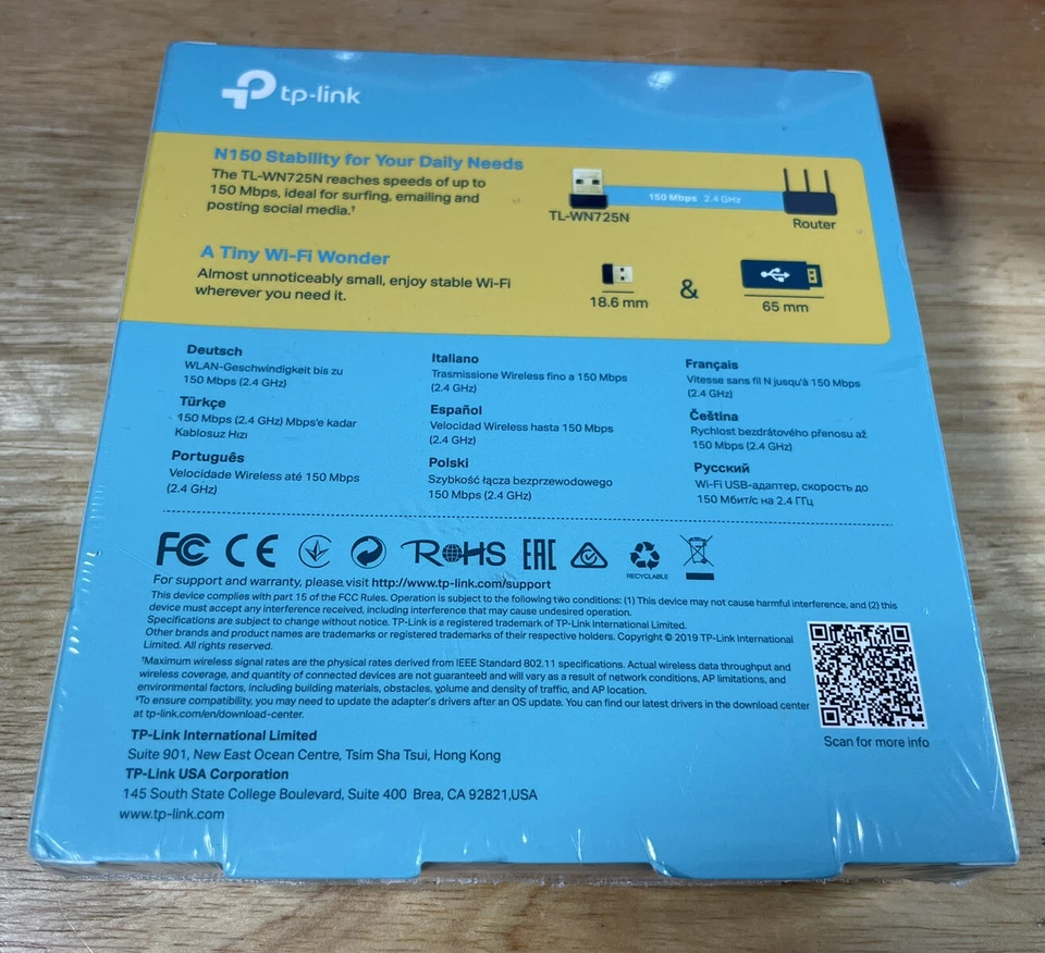 NEW TP-Link TL-WN725N N150 150Mbps Wireless Nano USB 2.0 WiFi Network Adapter - Image 2 of 2
