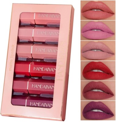 HANDAIYAN 6 Farben Matt Lippenstifte Set Samt Lippenstift Langanhaltend Wasserdicht
