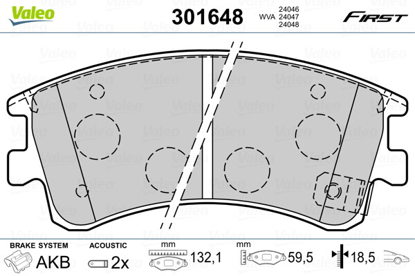 301648 VALEO Brake Pad Set, disc brake for MAZDA