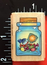 CANDY FILLED JAR Combined Resources Int'l. Wood Mounted Rubber Stamp