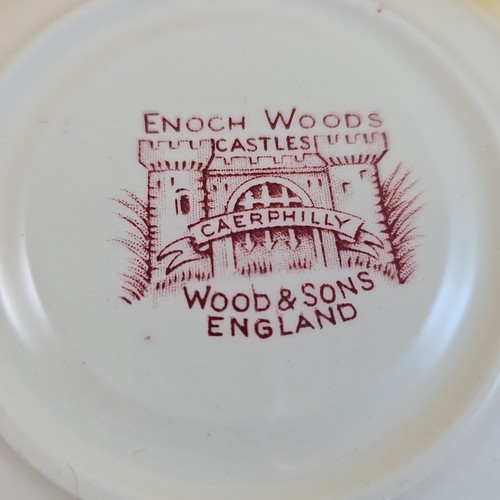 Taza y platillo jumbo rosa vintage Enoch Wood & Sons Transferware CASTILLOS INGLATERRA - Imagen 5 de 11
