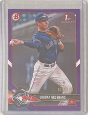 JORDAN GROSHANS 2018 BOWMAN PAPER 1ST PROSPECT PURPLE #D 018/250