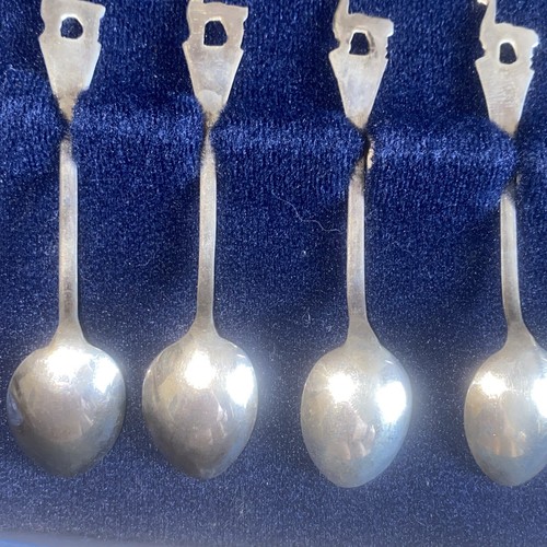 Set 6 cucchiaini souvenir vintage Del Pilar Perù lama argento sterling 925 39,5 g - Foto 15 di 16
