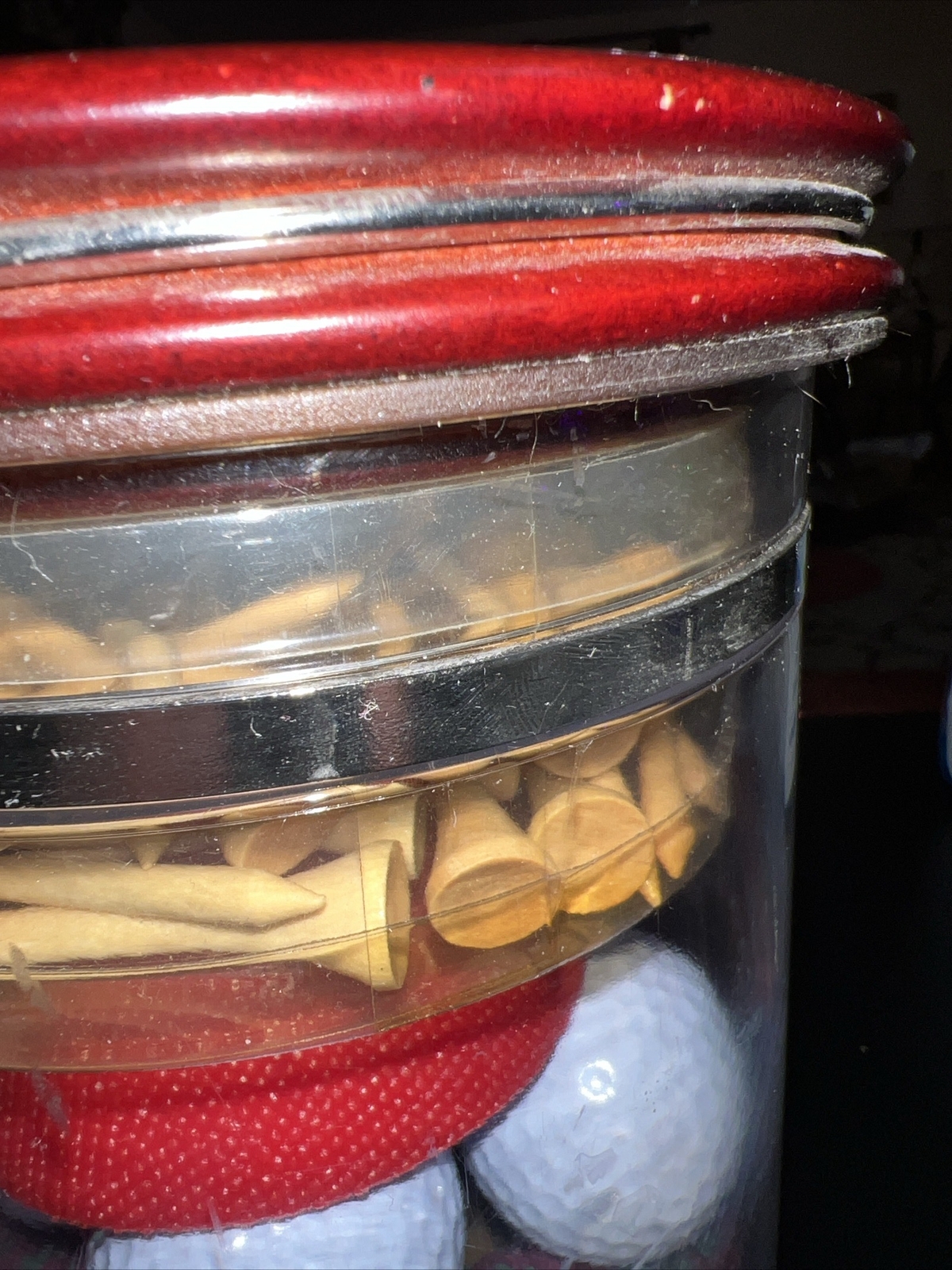 Golf Cigar Jar Sealed Humidor Men's Gift Set of Golf Balls Tees Towel