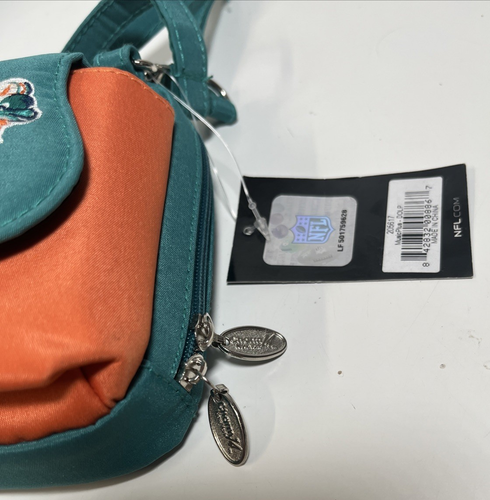 RARE NEW OLD STOCK Charm14 NFL Miami Dolphins Crossbody Mini Handbag Accessory - Picture 9 of 23