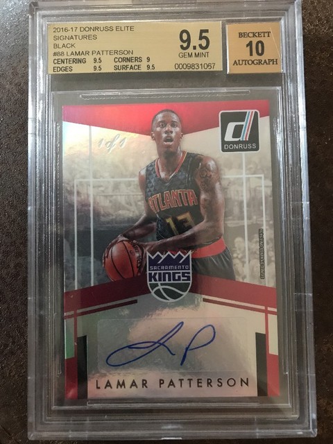 2016-17 Donruss True 1/1 Elite Signatures Lamar Patterson Auto Card Kings Graded