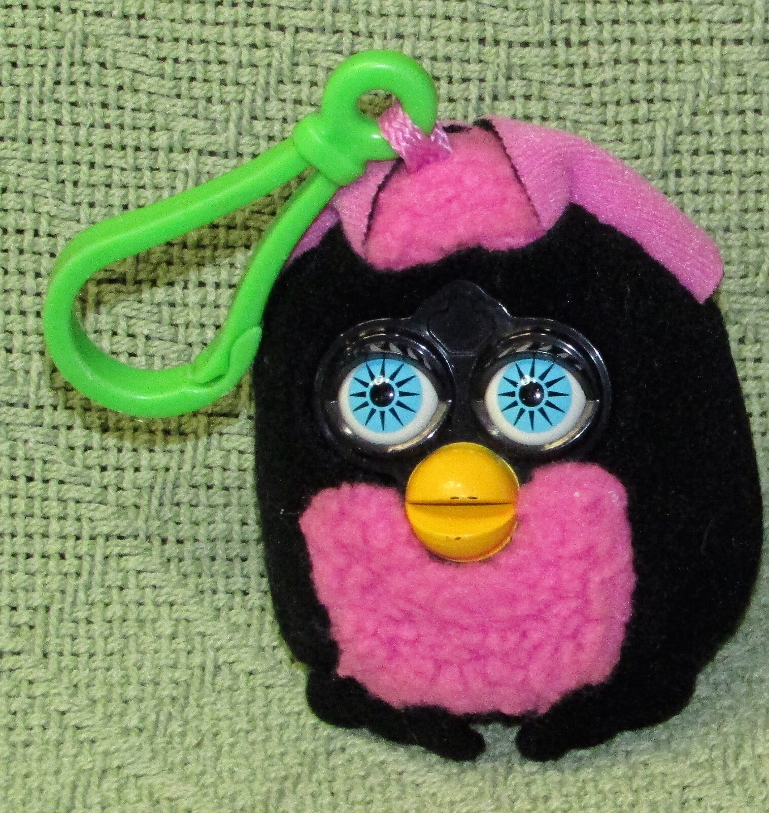 VINTAGE FURBY McDONALDS BACKPACK CLIP ON MINI PLUSH 3.5" STUFFED PINK