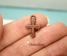 Cross Charms 19 x 12 mm Double Sided Antique Copper Tone Metal US Seller 815
