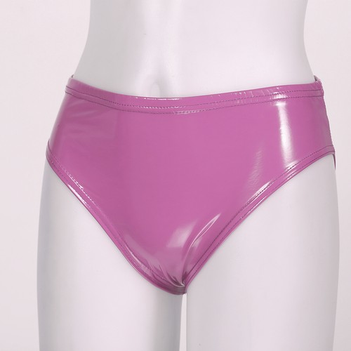 Women Underwear PVC Briefs Glossy Panty Wet Look Trunks Nightclub Thongs Shiny - Picture 97 of 103