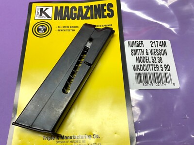 NEW S&W Smith & Wesson Model 52 .38 Special Wadcutter 5 RD TRIPLE K Magazine