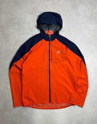 SALOMON Bonatti Wp JackeT  LIGHT WINDSTOPPER HOODED OUTDOOR MENS ORANGE RARE XL