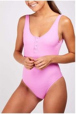 Banana Moon Women's Swimsuit Swimming Costume One Piece SNAP SUNRIB, Pink, S