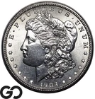 1903 Morgan Silver Dollar Coin, Very Nice Choice Gem BU++ Better Date!