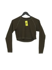 Alphalete Damen Top XS grün Viskose mit Acryl, Baumwolle, Elasthan cropped