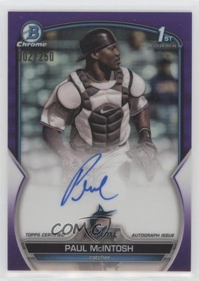 2023 Bowman Chrome Prospect Purple Refractor 2/250 Paul McIntosh Auto 0d0o