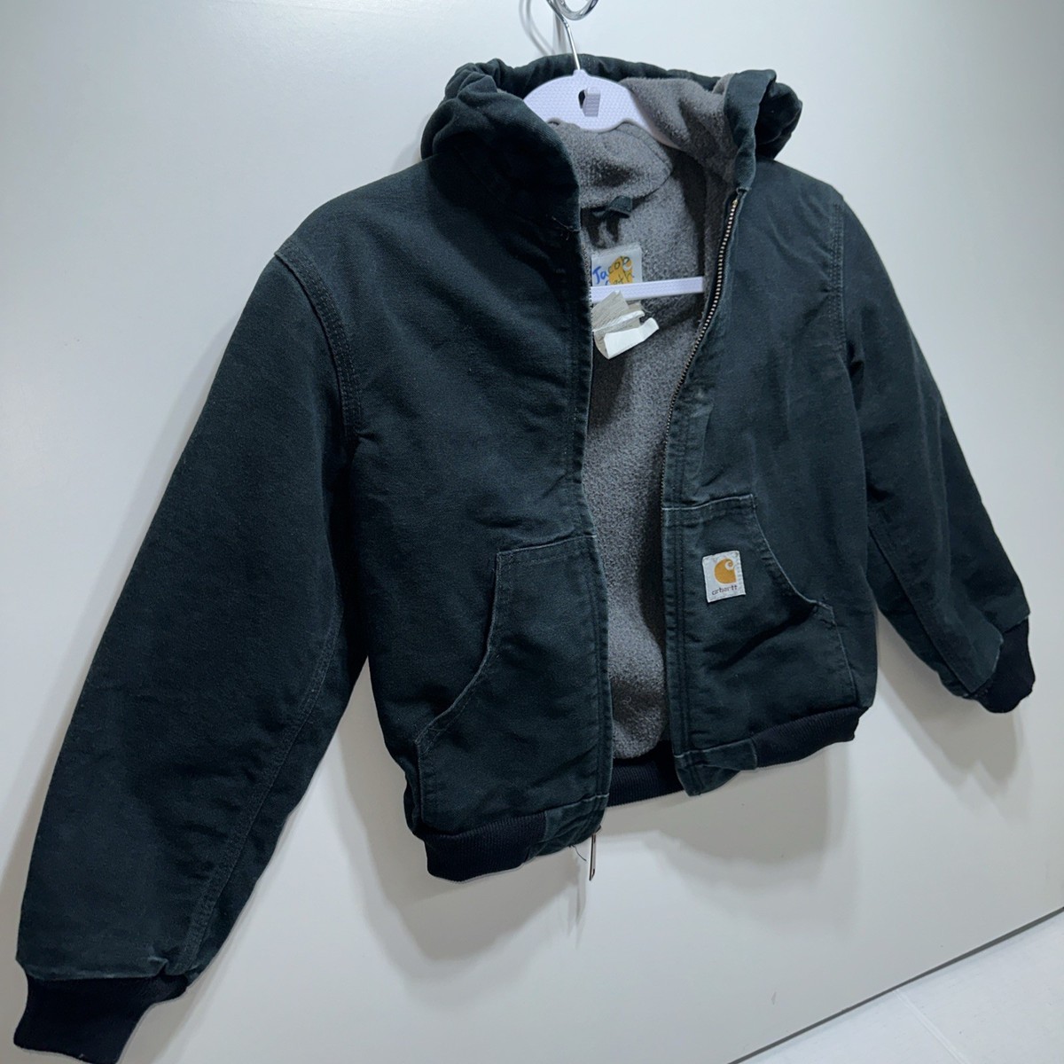 Carhartt Kids Hooded Zip Jacket Youth Medium 6-8 yBlack / green