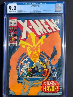 X-Men 58 1969 Marvel Comics CGC NM- 9.2 1st App Havok in Costume Cyclops Angel