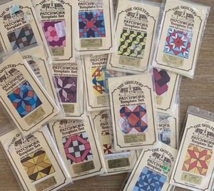 Lot of 17 Patchwork Quilt Plastic Templates, Hex, Pinwheel, etc. - The Quiltery