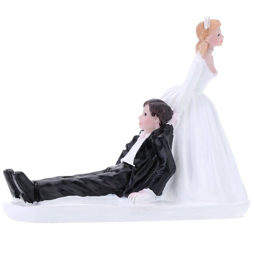 Anself Synthetic Resin Bride and Groom Wedding Cake Topper Romantic ...