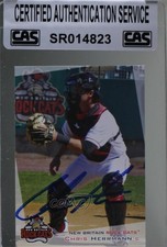 CAS Certified 2012 Grandstand New Britain Rock Cats Chris Herrmann Sealed n1u