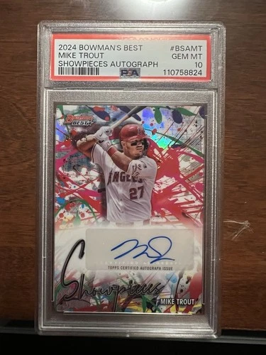 2024 Bowman’s Best Mike Trout Showpieces Autograph /25 #BSA-MT PSA 10